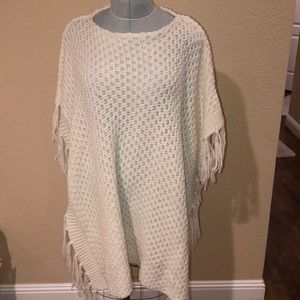 Ivory poncho sweater